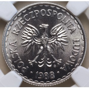 République populaire de Pologne, 1 zloty 1988, NGC MS 66