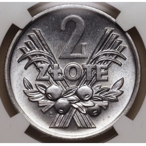 Volksrepublik Polen, 2 Złoty 1970, NGC MS 66, abgerundete „7“