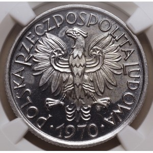 People's Republic of Poland, 2 zlote 1970, NGC MS 64 PL, sharp roof on the 7