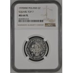 People's Republic of Poland, 2 zlote 1970, NGC MS 64 PL, sharp roof on the 7