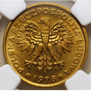 République populaire de Pologne, 2 zlotys de 1978 avec marque d'atelier, NGC MS 67
