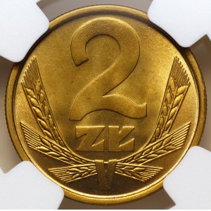 République populaire de Pologne, 2 zlotys de 1978 avec marque d'atelier, NGC MS 67