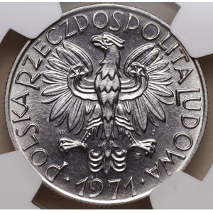 People's Republic of Poland, 5 zlotych 1971 “Fisherman,” NGC MS 65