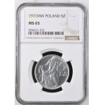 People's Republic of Poland, 5 zlotych 1971 “Fisherman,” NGC MS 65