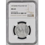 People's Republic of Poland, 5 zlotych, 1973, Fisherman, NGC MS 65