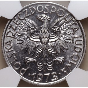 People's Republic of Poland, 5 zlotych, 1973, Fisherman, NGC MS 61