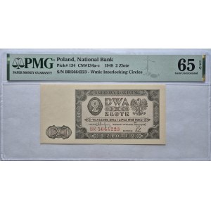 PRL, 2 Złote 1948, Seria-BR, PMG 65 EPQ