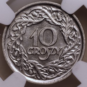 Zweite Polnische Republik, 10 Groszy 1923, NGC MS 63