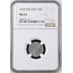 II RP, 10 Groszy 1923, NGC MS 61