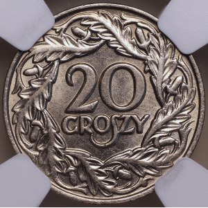 Zweite Polnische Republik, 20 Groszy 1923, NGC MS 63, Münzprägeanstalt Utrecht