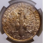Second Polish Republic, 2 zlote, 1924, NGC AU 58, Paris Mint