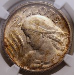 Second Polish Republic, 2 zlote, 1924, NGC AU 58, Paris Mint