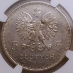 Second Polish Republic, 5 zlotych 1930, NGC MS 62, Standard, plate mark