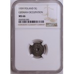 Generalna Gubernia, 5 Groszy 1939, NGC MS 66