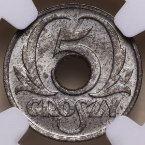General Government, 5 groszy 1939, NGC MS 65