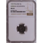 General Government, 5 groszy 1939, NGC MS 65