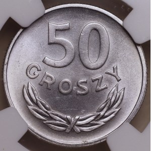 Poľská ľudová republika, 50 grošov, 1949, NGC MS 63, hliník