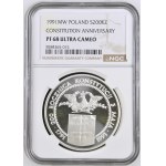 Third Republic of Poland, 200,000 zloty, 1991, “200th Anniversary of the Constitution of May 3,” NGC PF 68 ULTRA CAMEO