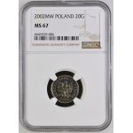 Third Republic of Poland, 20 groszy, 2002, NGC MS 67