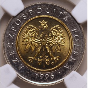 Third Republic of Poland, 5 zlotych, 1996, NGC MS 67