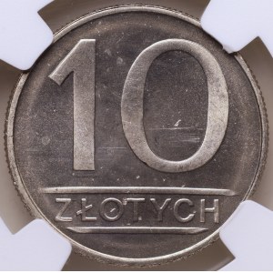 People's Republic of Poland, 10 zlotych, 1985, NGC MS 66