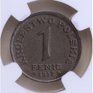Königreich Polen, 1 Fenig 1918 F, NGC MS 65