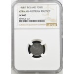 Königreich Polen, 1 Fenig 1918 F, NGC MS 65