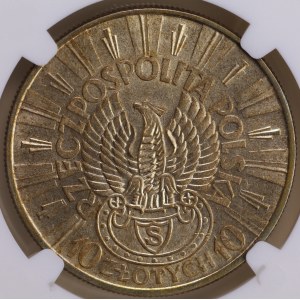 II RP, 10 Złotych 1934, NGC AU 58, J. Piłsudski, Orzeł Strzelecki