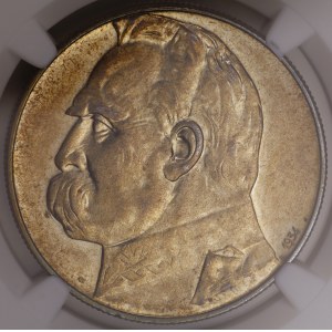 II RP, 10 Złotych 1934, NGC AU 58, J. Piłsudski, Orzeł Strzelecki
