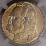 Second Polish Republic, 10 zlotych, 1934, NGC AU 58, J. Piłsudski, Strzelecki Eagle