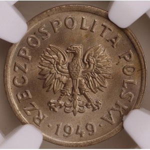 Volksrepublik Polen, 10 Groszy 1949, Kupfer-Nickel, NGC MS 63