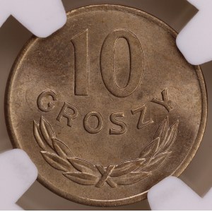 Volksrepublik Polen, 10 Groszy 1949, Kupfer-Nickel, NGC MS 63