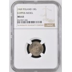 Volksrepublik Polen, 10 Groszy 1949, Kupfer-Nickel, NGC MS 63