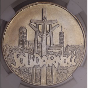III RP, 100 000 Złotych 1990 „Solidarność”, typ A, NGC UNC Details