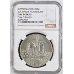 III RP, 100 000 Złotych 1990 „Solidarność”, typ A, NGC UNC Details
