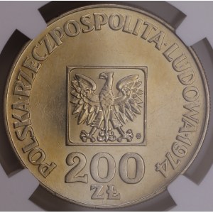 Repubblica Popolare Polacca, 200 zloty del 1974 «XXX anni della Repubblica Popolare Polacca», NGC MS 62