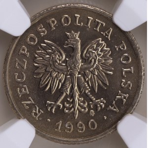 Third Republic of Poland, 20 groszy, 1990, NGC MS 66