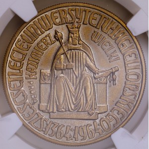 Volksrepublik Polen, 10-Złoty-Probeprägung 1964 „Kazimierz der Große“, NGC MS 66