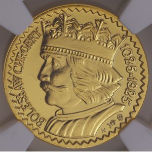 Zweite Polnische Republik / Dritte Polnische Republik, 10 Złoty 1925, Bolesław Chrobry, offizielle Replik, NGC PF 69