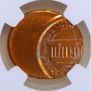 USA, 1 Cent 1988, Lincoln, MINT ERROR, 45% OFF CENTER, NGC MS 65 RD