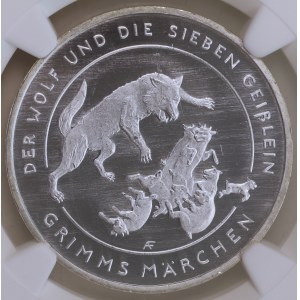 Německo, 20 euro 2020 D, Pohádky bratří Grimmů, Vlk a sedm kůzlat, NGC MS 66, MAX TOP POP