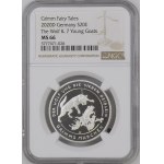 Německo, 20 euro 2020 D, Pohádky bratří Grimmů, Vlk a sedm kůzlat, NGC MS 66, MAX TOP POP