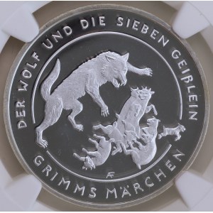 Germany, 20 euro 2020 D, Grimm's Fairy Tales, The Wolf and the Seven Little Goats, NGC PF 69 ULTRA CAMEO