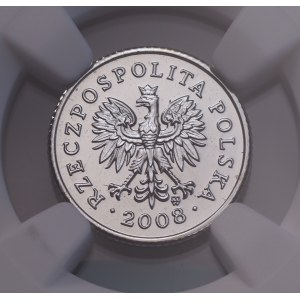 III RP, miniatura 50 Groszy 2008, NGC MS 69 MAX TOP POP - Jedyny