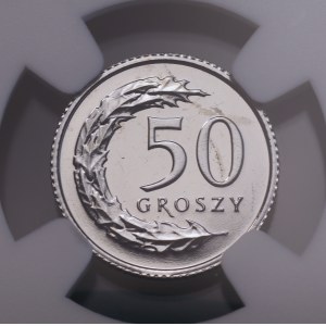 III RP, miniatura 50 Groszy 2008, NGC MS 69 MAX TOP POP - Jedyny