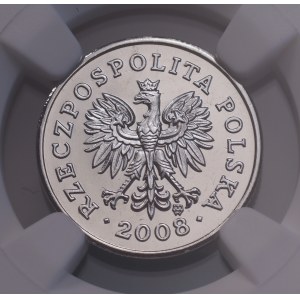 III RP, miniatura 1 Złoty 2008, NGC MS 68