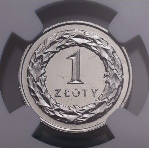 III RP, miniatura 1 Złoty 2008, NGC MS 68