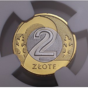 III Repubblica Polacca, moneta da 2 złoty del 2008, NGC MS 68