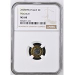III Repubblica Polacca, moneta da 2 złoty del 2008, NGC MS 68