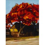 Pavel Daciuk (b. 1977, Parchev), Red maple - village in autumn, 2026